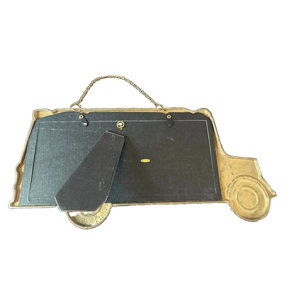 Vintage Solid Brass School Days Bus Photo Frame 1st-12th Grade Picture Holder